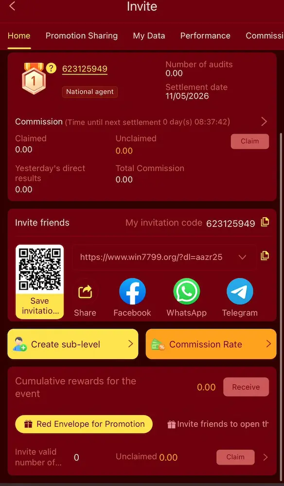 win7799 invite earn